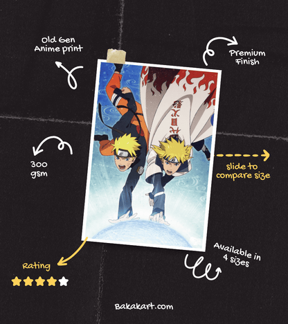 Naruto & Minato Wall Poster | Naruto | Anime Print