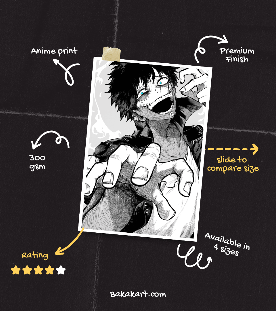 Dabi Monochromatic Wall Poster | My Hero Academia | Anime Print