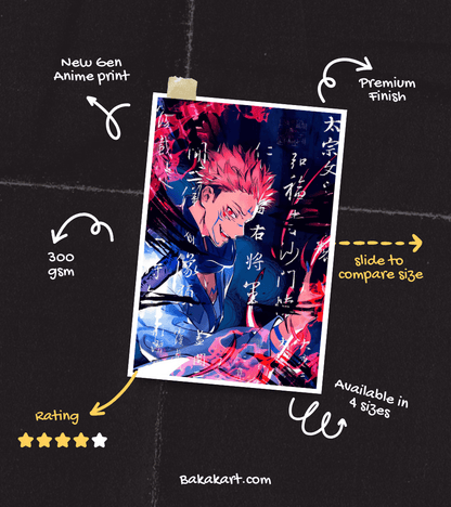 Ryomen Sukuna Abstarct Wall Poster | Jujutsu Kaisen | Anime Print