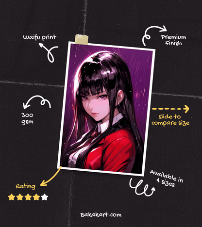 Yumeko Jabami Waifu Wall Poster | Kakegurui | Anime Print