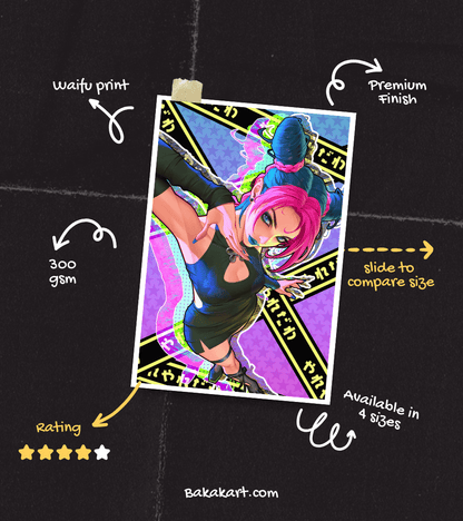 Jolyne Waifu Wall Poster | JoJo's Bizarre Adventure | Anime Print