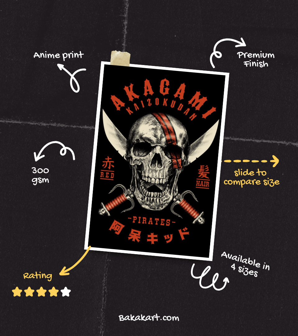 Akagami Jolly Roger Wall Poster | One Piece | Anime Print