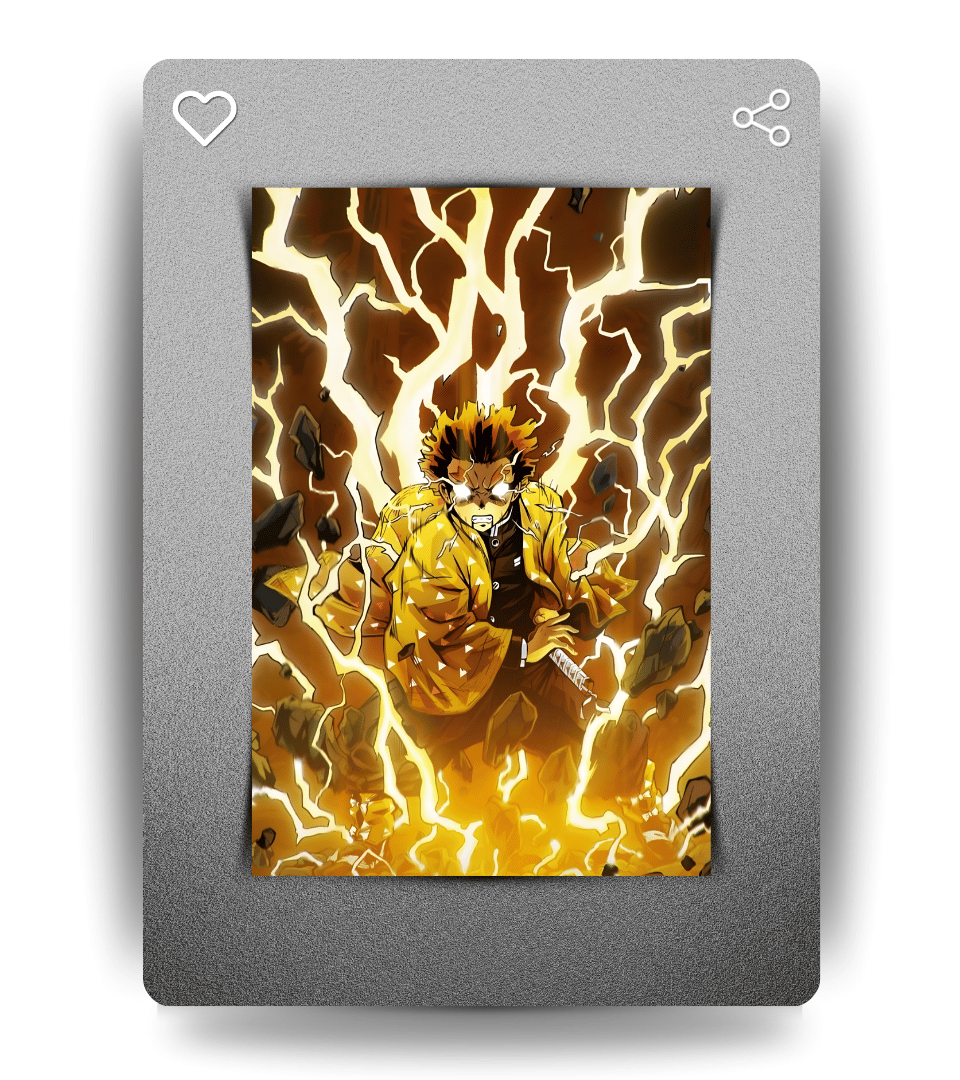 Zenitsu Thunder Wall Poster | Demon Slayer | Anime Print