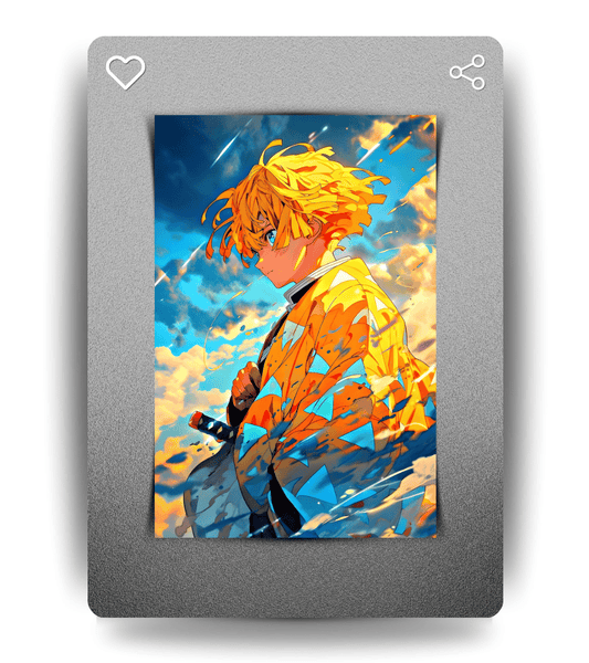 Zenitsu Abstract Wall Poster | Demon Slayer | Anime Print