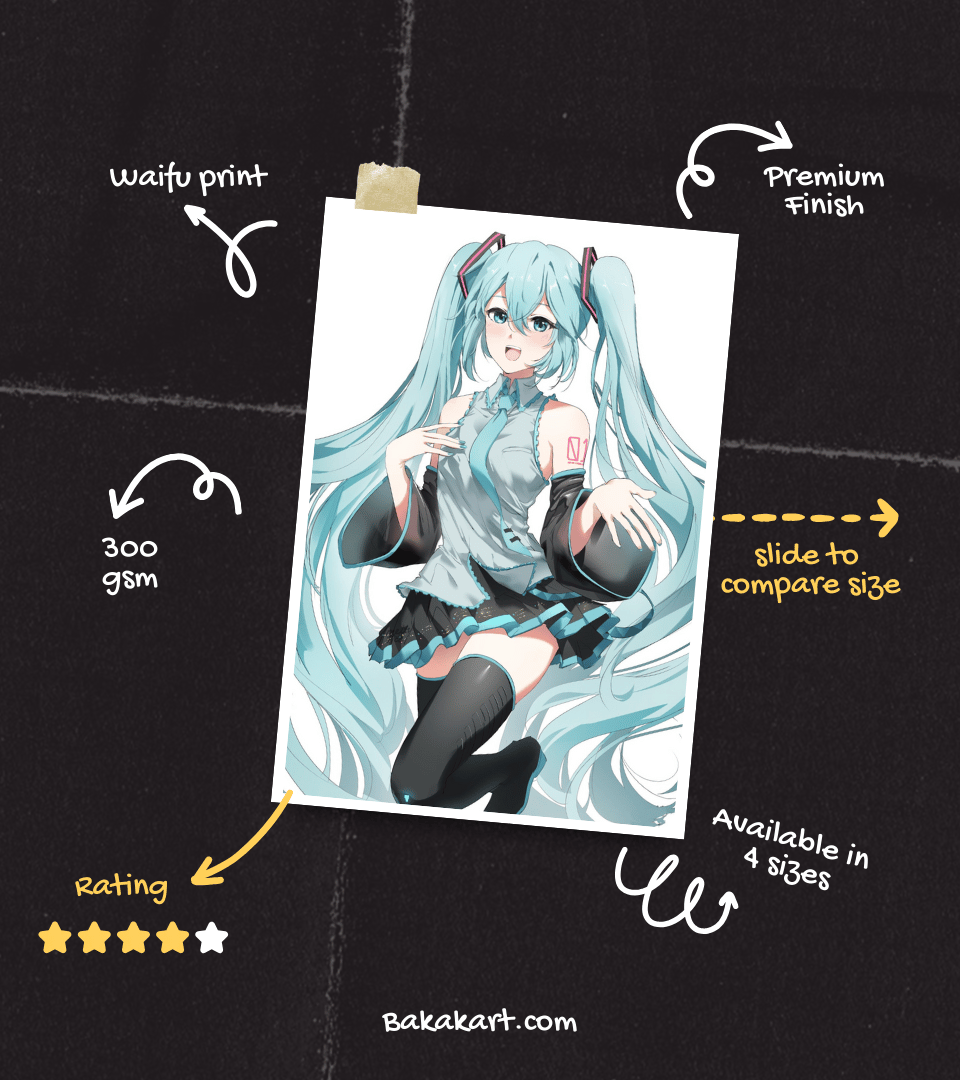 Hatsune Miku Waifu Wall Poster | Vocaloid | Anime Print