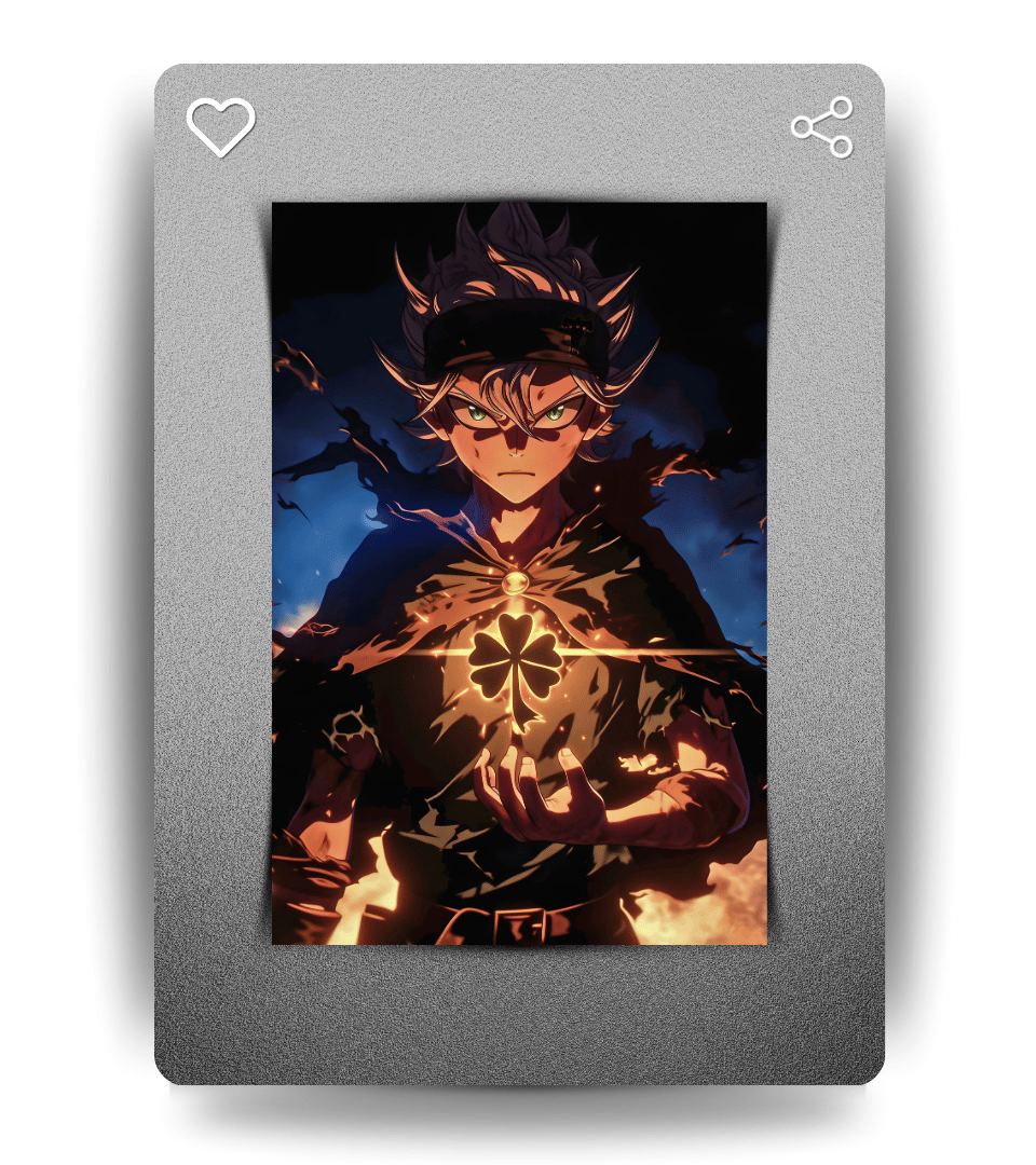 Asta Five Leaf Clover Wall Poster | Black Clover | Anime Print