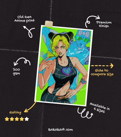 Jolyne Cujoh Wall Poster | JoJo's Bizarre Adventure | Anime Print