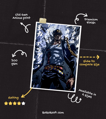 Jotaro Kujo Wall Poster | JoJo's Bizarre Adventure | Anime Print