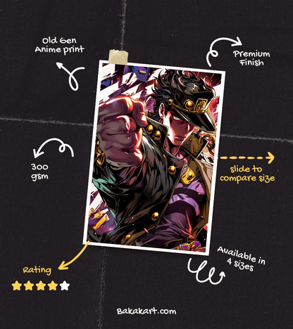 Jotaro Kujo Wall Poster | JoJo's Bizarre Adventure | Anime Print