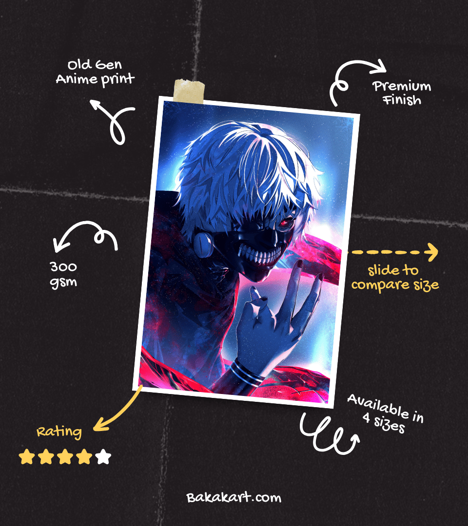 Ken Kaneki Ghoul Wall Poster | Tokyo Ghoul | Anime Print