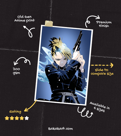 Riza Hawkeye Wall Poster | Full Metal Alchemist Brotherhood | Anime Print