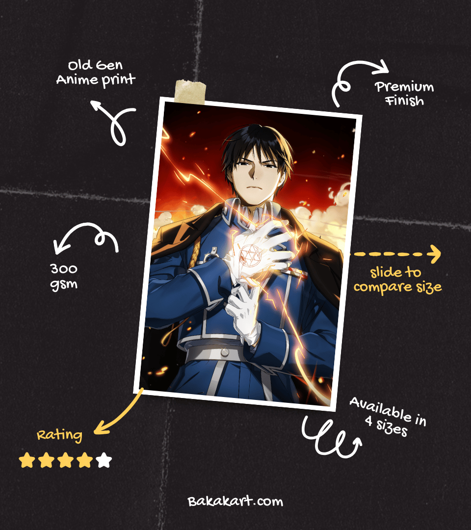 Roy Mustang Wall Poster | Full Metal Alchemist Brotherhood | Anime Print