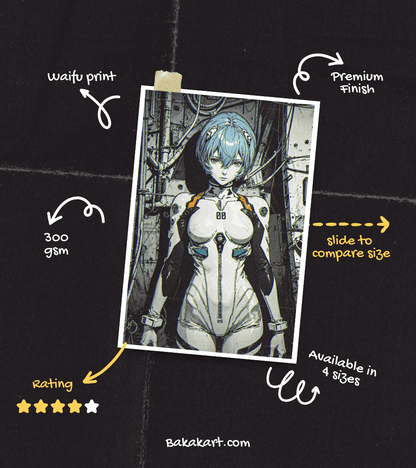 Rei Ayanami Cyberpunk Wall Poster | Waifu | Anime Print