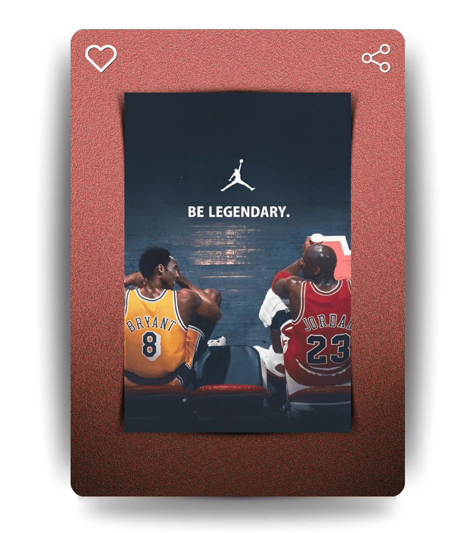 Kobe Bryant & Michael Jordan Wall Poster | Basketball | Sport Print