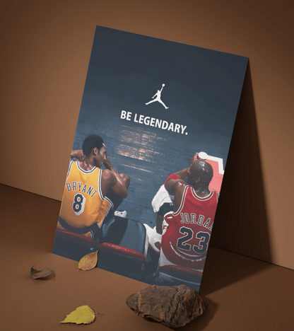 Kobe Bryant & Michael Jordan Wall Poster | Basketball | Sport Print