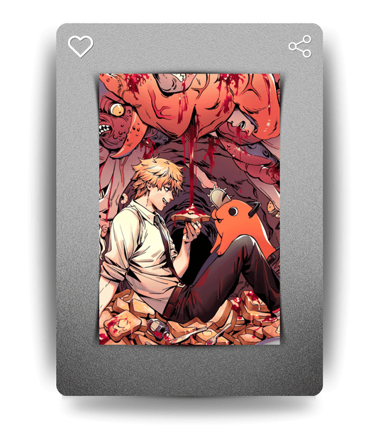 Denji & Pochita Wall Poster | Chainsaw Man | Anime Print