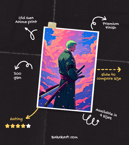 Zoro Aesthetic Wall Poster | One Piece | Anime Print