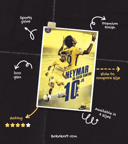 Neymar Wall Poster | Football | Sport Print