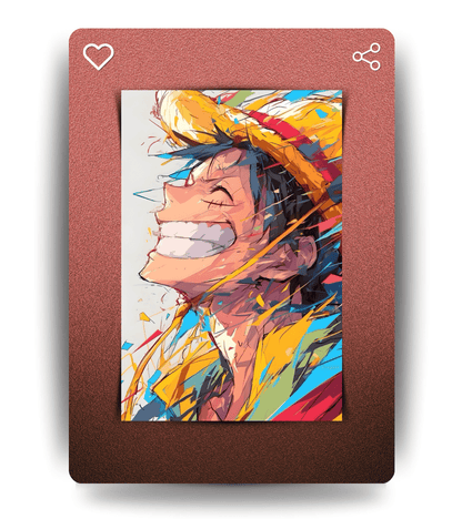 Luffy Abstract Wall Poster | One Piece | Anime Print