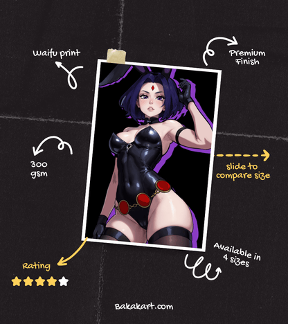 Raven Black BG Wall Poster | Waifu | PopCulture Print