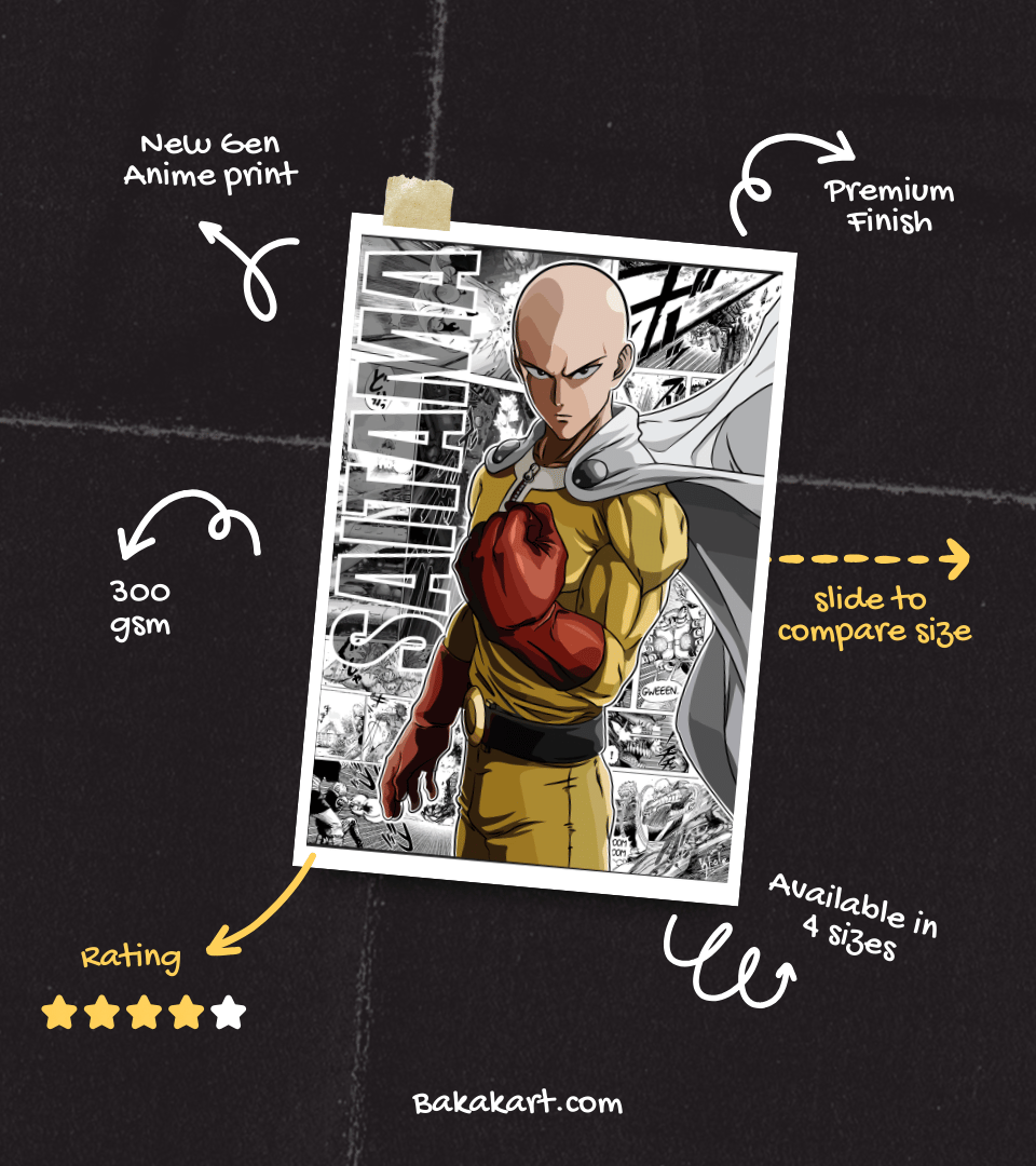 Saitama Wall Poster | One Punch Man | Anime Print