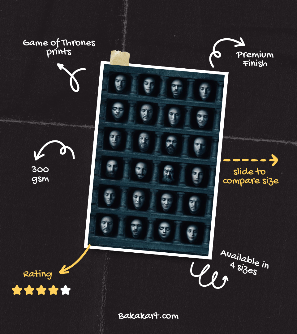 Hall of Faces Wall Poster | Game Of Thrones | Pop Culture Print