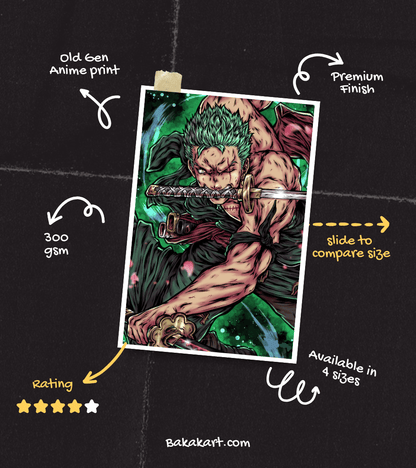 Roronoa Zoro Wall Poster | One Piece | Anime Print