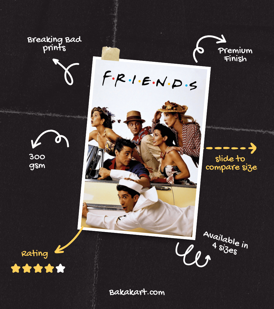 Friends Wall Poster | TV Series | Pop Culture Print