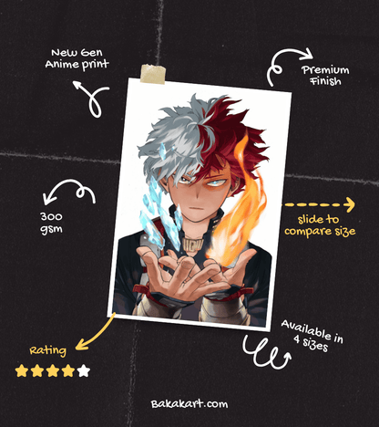 Shoto Todoroki Wall Poster | My Hero Academia | Anime Print