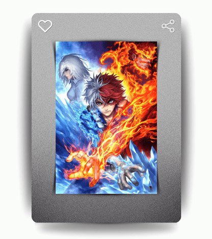 Todoroki Ice & Fire Wall Poster | My Hero Academia | Anime Print