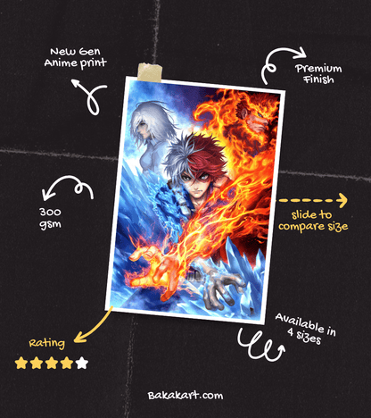 Todoroki Ice & Fire Wall Poster | My Hero Academia | Anime Print