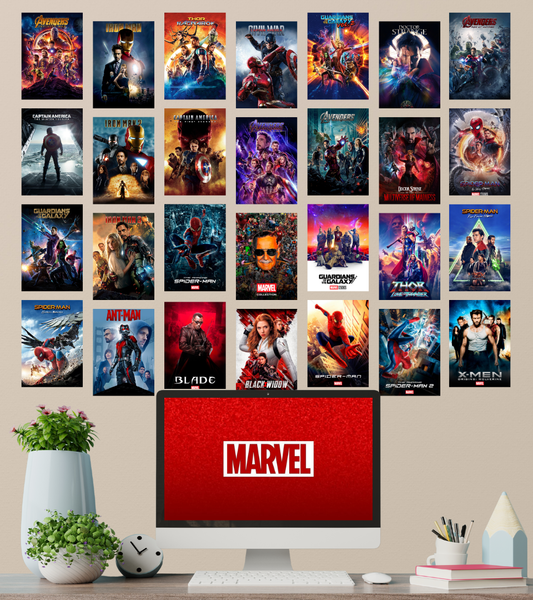 50 Pcs Marvel Cinematic Universe Poster Set | Movies | Wall Collage Kits