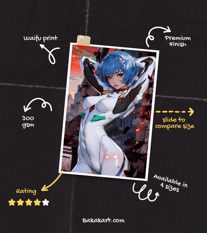 Rei Ayanami Waifu Wall Poster | Neon Genesis Evangelion | Anime Print