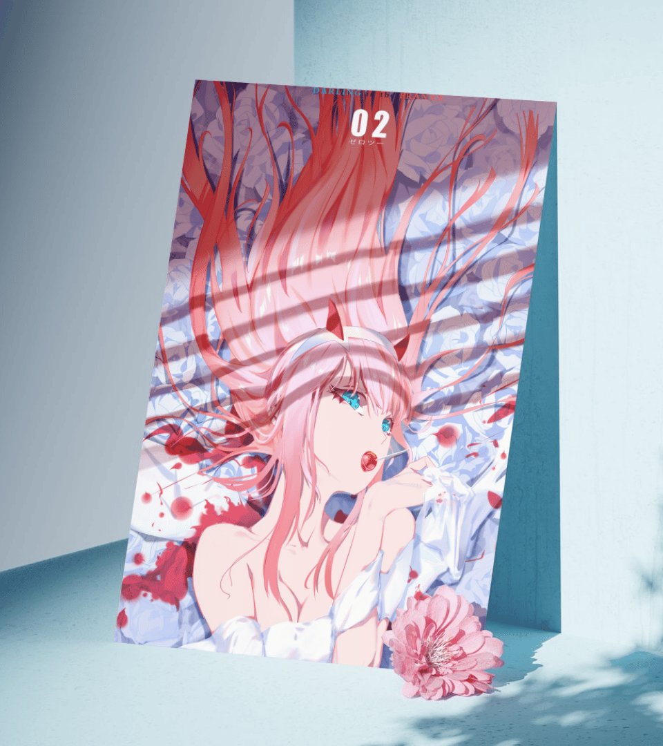 Zero Two Waifu Wall Poster | Darling in the Franxx | Anime Print