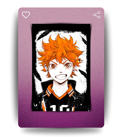 Hinata Monochromatic Wall Poster | Haikyu | Anime Print