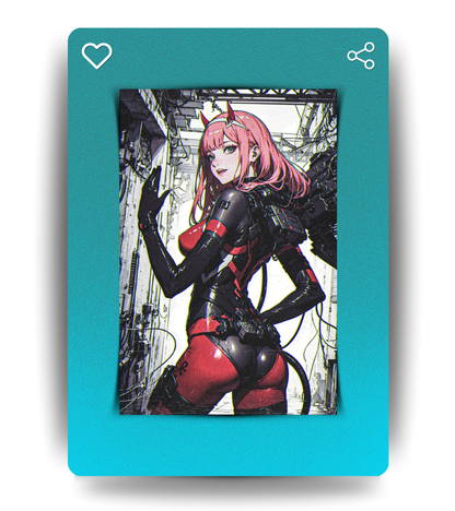 Zero Two Cyberpunk Wall Poster | Waifu | Anime Print