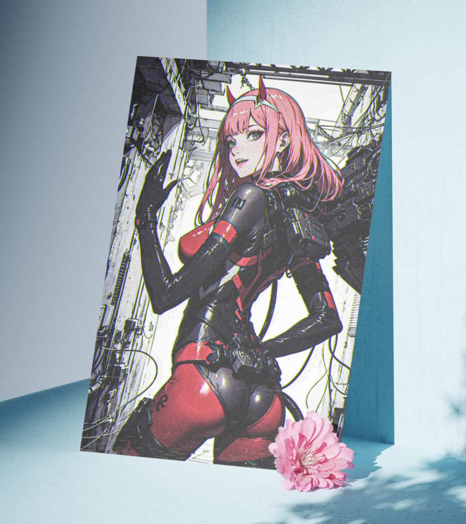 Zero Two Cyberpunk Wall Poster | Waifu | Anime Print