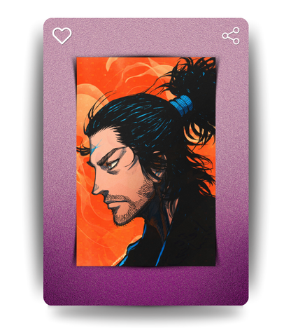 Musashi Monochromatic Wall Poster | Vagabond | Anime Print