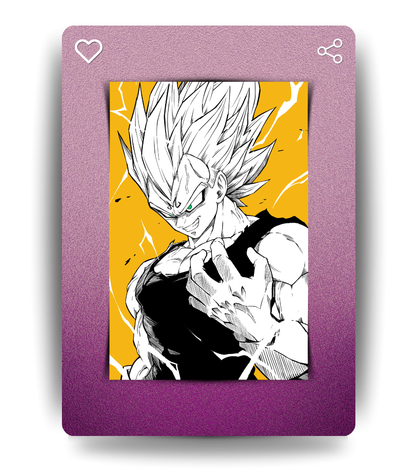 Vegeta Monochromatic Wall Poster | Dragon Ball | Anime Print