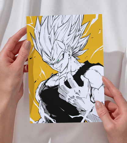 Vegeta Monochromatic Wall Poster | Dragon Ball | Anime Print