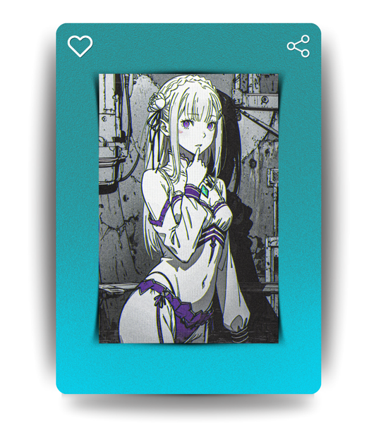 Emilia Cyberpunk Wall Poster | Waifu | Anime Print