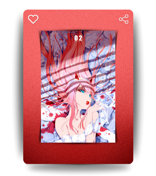 Zero Two Waifu Wall Poster | Darling in the Franxx | Anime Print