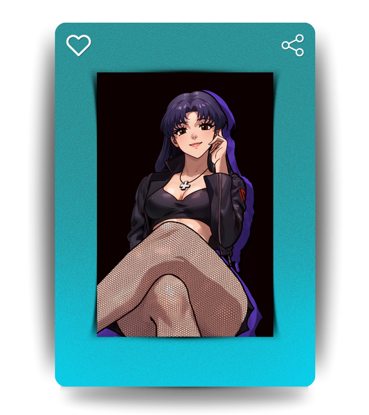 Misato Katsuragi Black BG Wall Poster | Waifu | Anime Print