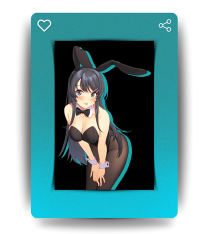 Mai Sakurajima Black BG Wall Poster | Waifu | Anime Print