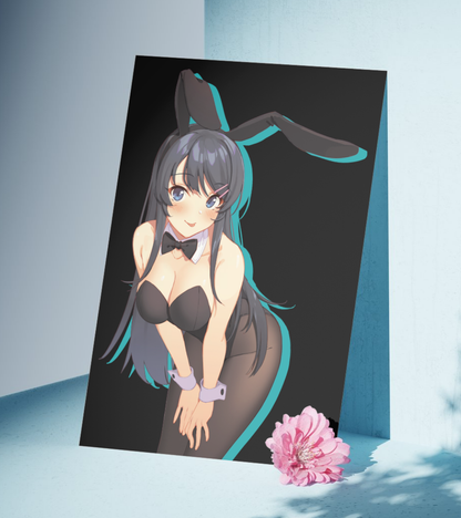 Mai Sakurajima Black BG Wall Poster | Waifu | Anime Print