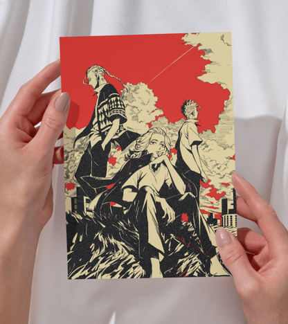 Toman Monochromatic Wall Poster | Tokyo Revengers | Anime Print