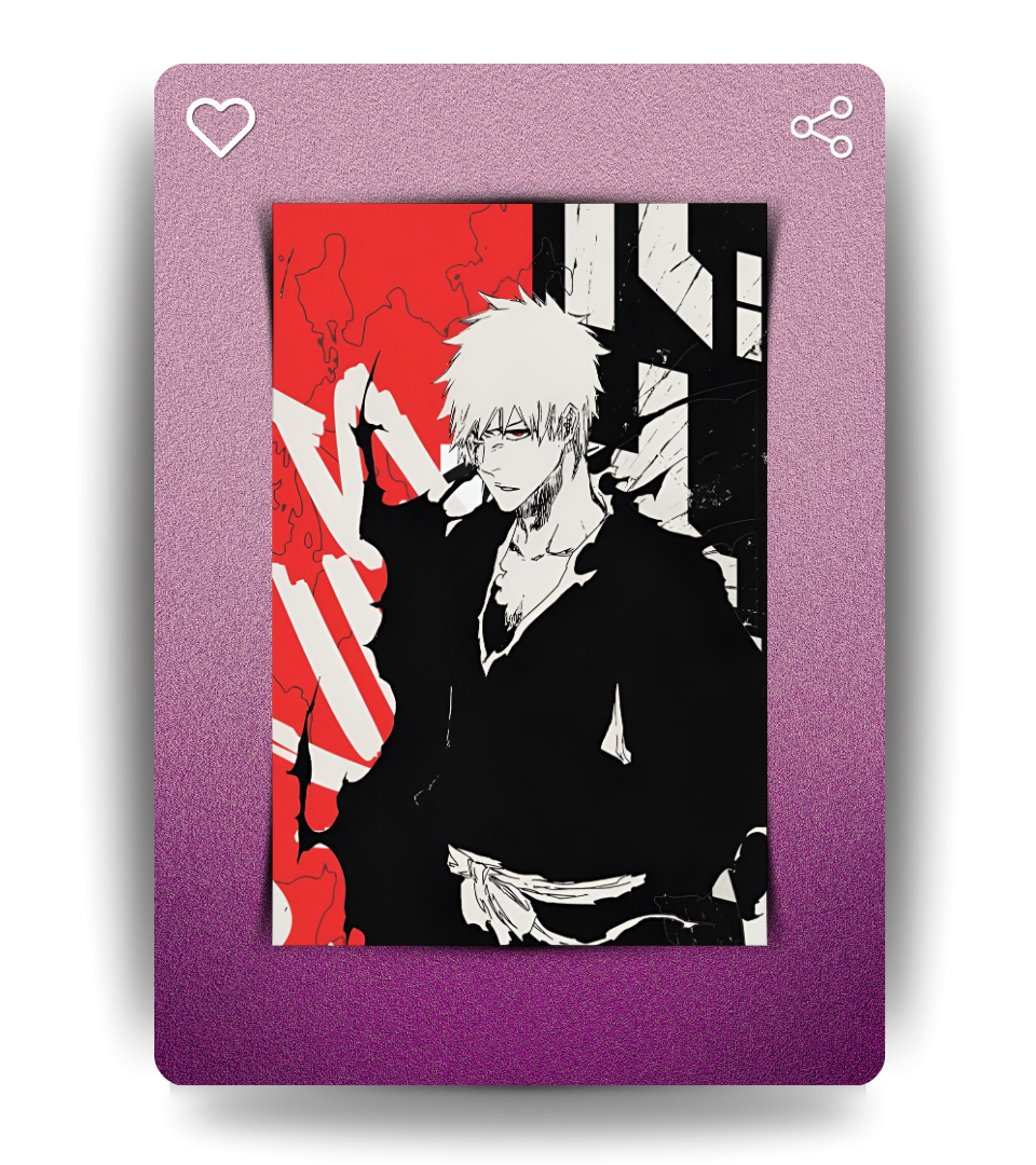 Ichigo Monochromatic Wall Poster | Bleach | Anime Print