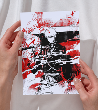 Ichigo Monochromatic Wall Poster | Bleach | Anime Print