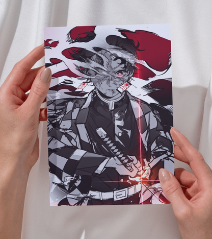 Tanjiro Monochromatic Wall Poster | Demon Slayer | Anime Print