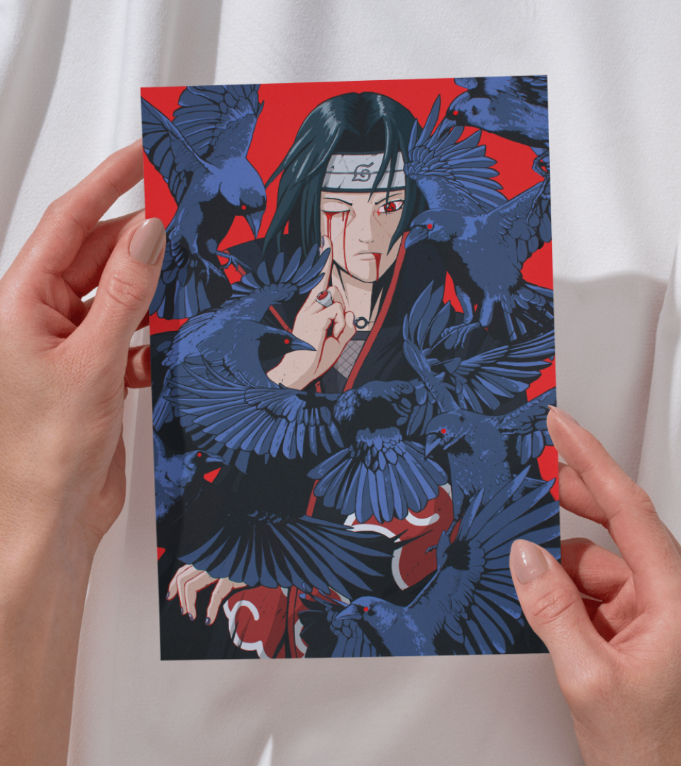 Itachi Monochromatic Wall Poster | Naruto | Anime Print